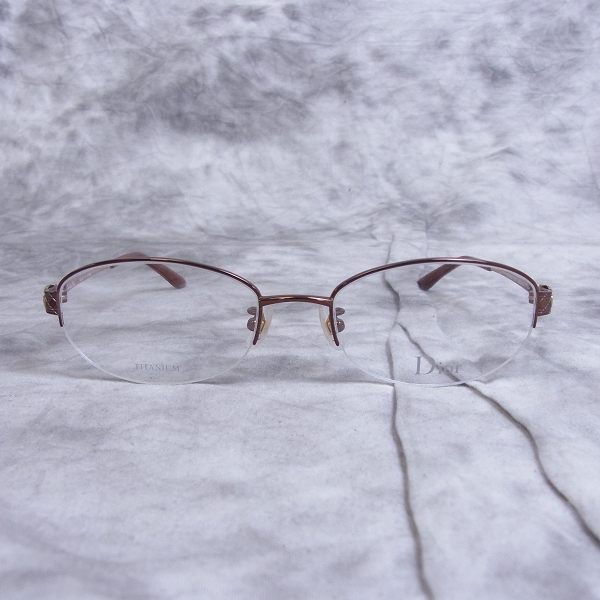 実際に弊社で買取させて頂いたChristian Dior/ディオール メガネフレーム ハーフリム 純チタン CD-7691Jの画像 1枚目