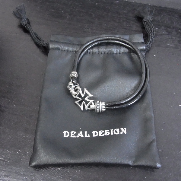 実際に弊社で買取させて頂いたDEAL DESIGN/ディールデザイン ファングド スカル レザーブレスレットの画像 4枚目