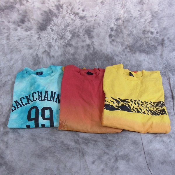 実際に弊社で買取させて頂いたBack Channel/バックチャンネル プリント加工Tシャツ M/L 3点SET