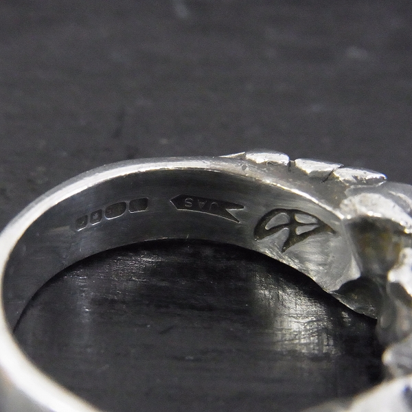 実際に弊社で買取させて頂いたCRAZY PIG/クレイジーピッグ 2スカルズチューダ－リング 19.5号の画像 6枚目