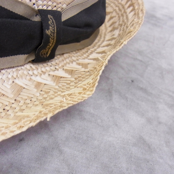 実際に弊社で買取させて頂いたBorsalino/ボルサリーノ RAMIE ストローハット 伊製/61の画像 7枚目