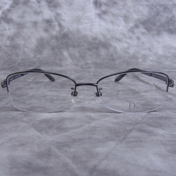 実際に弊社で買取させて頂いたChristian Dior/ディオール メガネフレーム ハーフリム 純チタン CD-7685Jの画像 1枚目