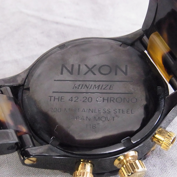 実際に弊社で買取させて頂いたNIXON/ニクソン THE42-20 CHRONO/クロノ 腕時計 クォーツ デミ柄【動作未確認】の画像 3枚目