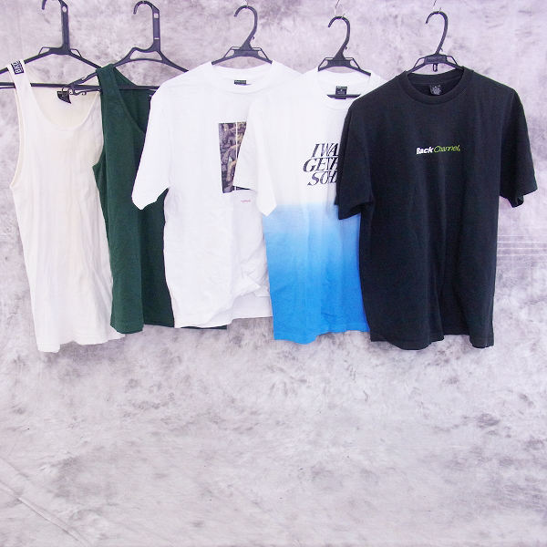 実際に弊社で買取させて頂いたBack Channel/バックチャンネル プリントTシャツ/タンクトップ M/L 5点SET
