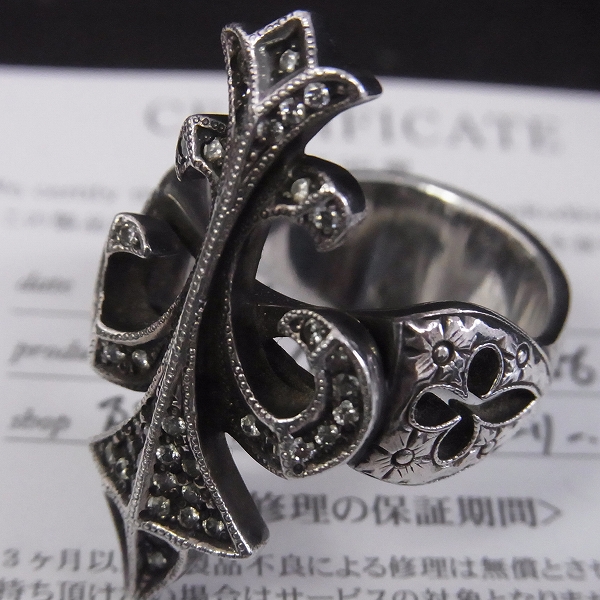 実際に弊社で買取させて頂いた【証明書】Loree Rodkin/ローリーロドキン フレア ジルコニア シルバー リング 20号