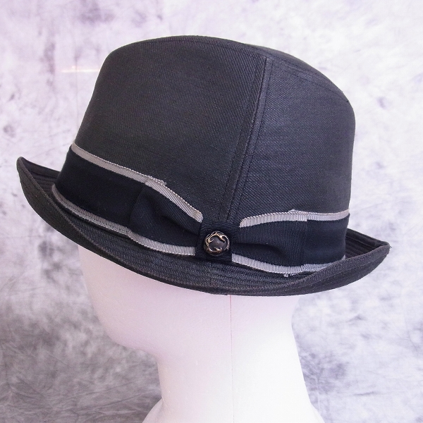 実際に弊社で買取させて頂いたBorsalino/ボルサリーノ リネン/コットン 中折れハット/58の画像 2枚目