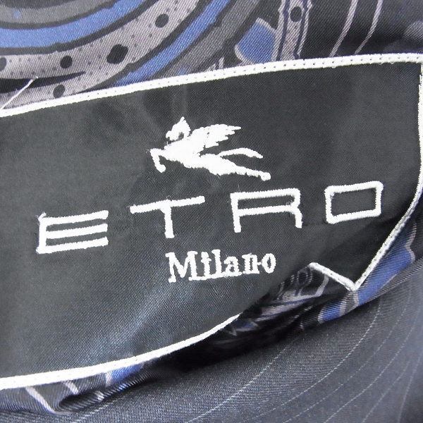 実際に弊社で買取させて頂いた☆ETRO/エトロ 裏ペイズリー 2Bストライプスーツ セットアップ 46の画像 2枚目