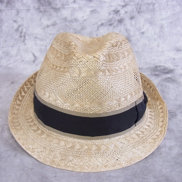 実際に弊社で買取させて頂いたBorsalino/ボルサリーノ RAMIE ストローハット 伊製/61の画像 1枚目