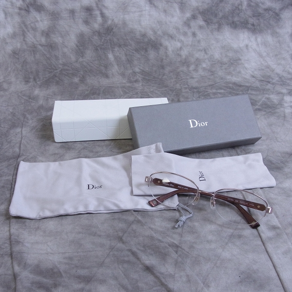 実際に弊社で買取させて頂いたChristian Dior/ディオール メガネフレーム ハーフリム チタン CD7725Jの画像 6枚目