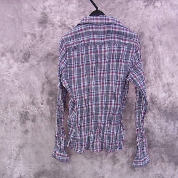 実際に弊社で買取させて頂いた☆Junhashimoto/ジュンハシモト WRINKLE CHECK SHIRTS ネイビー/1060000009/2の画像 1枚目