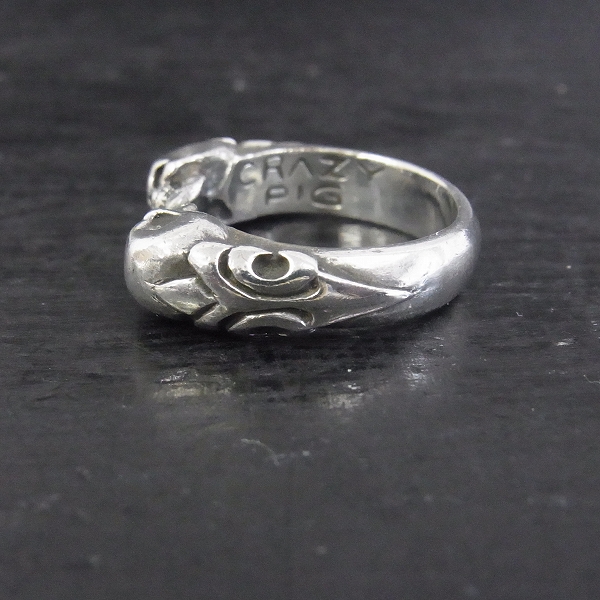 実際に弊社で買取させて頂いたCRAZY PIG/クレイジーピッグ 2スカルズチューダ－リング 19.5号の画像 2枚目