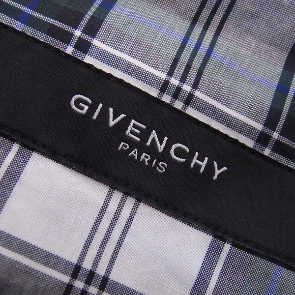 実際に弊社で買取させて頂いたGIVENCHY/ジバンシィ フード付きチェックシャツ 37の画像 2枚目
