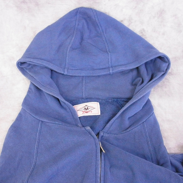 実際に弊社で買取させて頂いたM/エム thank you friends 刺繍 フード ジップアップ パーカー Lの画像 3枚目