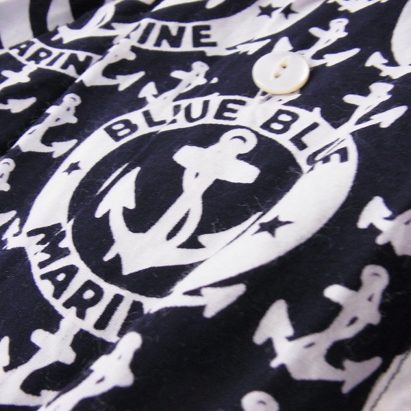 実際に弊社で買取させて頂いたBLUE BLUE/ブルーブルー アンカー柄 アロハシャツ/Lの画像 5枚目