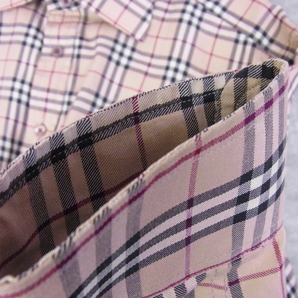 実際に弊社で買取させて頂いたBURBERRY LONDON/バーバリーロンドン 刺繍 チェック柄長袖シャツ/Lの画像 5枚目