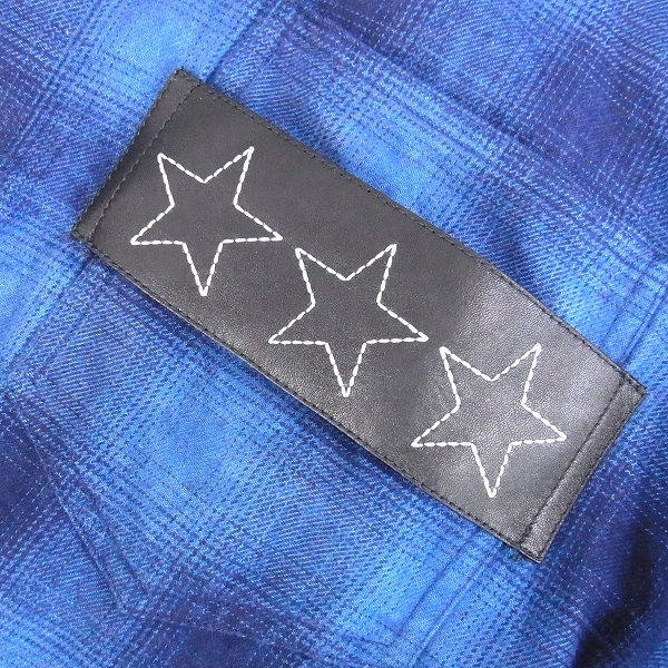 実際に弊社で買取させて頂いたGIVENCHY/ジバンシィ AW16 チェックレザースターボタンシャツ/41の画像 5枚目