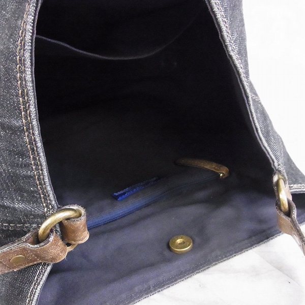 実際に弊社で買取させて頂いたBURBERRY BLUE LABEL/バーバリー レザー×デニム トートバッグの画像 4枚目