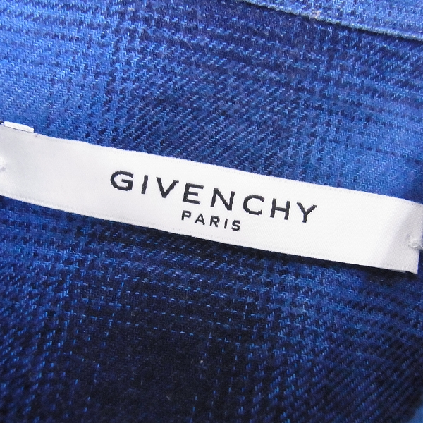 実際に弊社で買取させて頂いたGIVENCHY/ジバンシィ AW16 チェックレザースターボタンシャツ/41の画像 2枚目