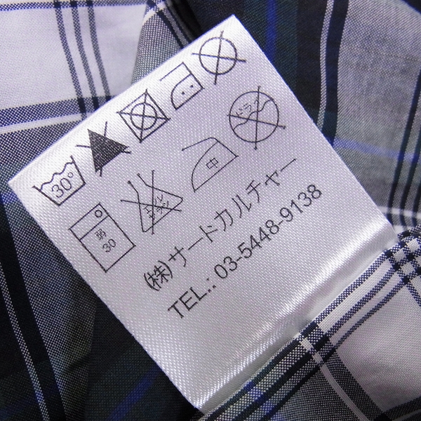 実際に弊社で買取させて頂いたGIVENCHY/ジバンシィ フード付きチェックシャツ 37の画像 7枚目