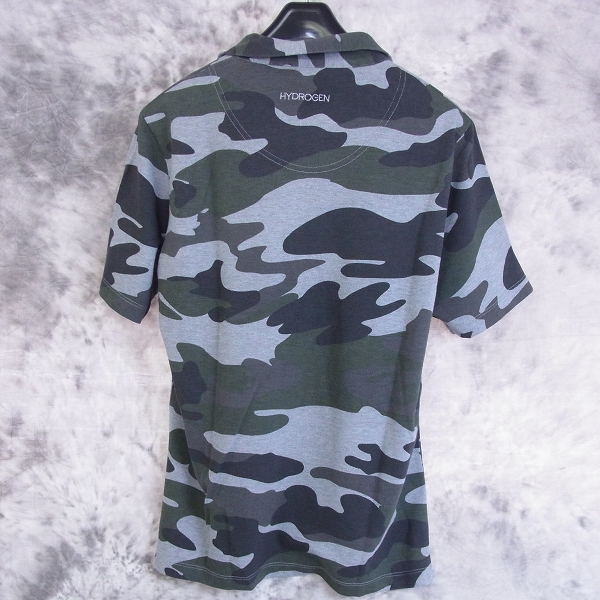 実際に弊社で買取させて頂いた☆HYDROGEN/ハイドロゲン スカル刺繍 カモフラ柄 半袖ポロシャツ/Mの画像 1枚目