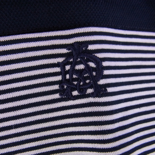 実際に弊社で買取させて頂いた☆Dunhill/ダンヒル ENGINEERED FIT ストレッチボーダーポロシャツ ポイント刺繍/Mの画像 6枚目
