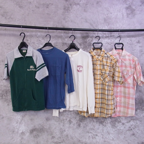 実際に弊社で買取させて頂いたDUBBLE WORKS/ダブルワークス 半袖チェックシャツ・長袖Tシャツ等5点SET