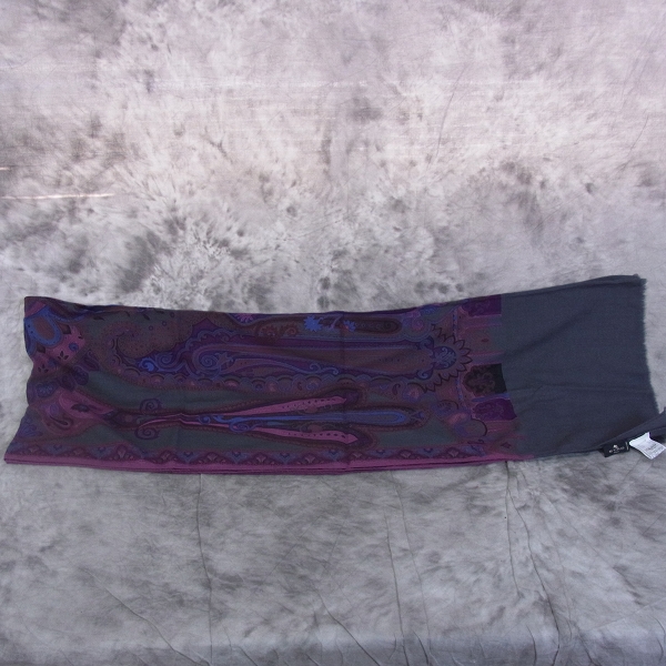 実際に弊社で買取させて頂いたETRO/エトロ シルク混 総柄 大判スカーフの画像 4枚目
