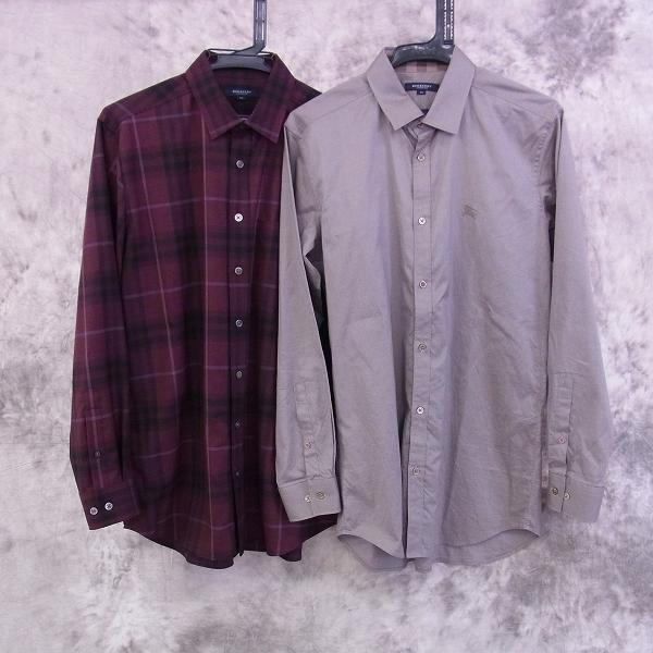 実際に弊社で買取させて頂いた☆BURBERRY LONDON/バーバリー ワンポイントロゴ/チェック 長袖シャツ 2点セット