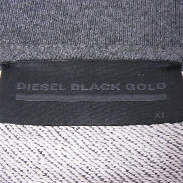 実際に弊社で買取させて頂いたDIESEL BLACK GOLD/ディーゼル スウェットトレーナー サイドジップ/胸ポケット XLの画像 2枚目