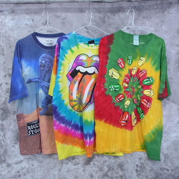 実際に弊社で買取させて頂いたRolling Stones/ローリングストーンズ タイダイ他 バンドTシャツ 3点セット