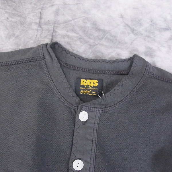 実際に弊社で買取させて頂いたRATS/ラッツ 16SS 七分丈 ヘンリーネックTee グレー/S 16'RTC-0303の画像 4枚目