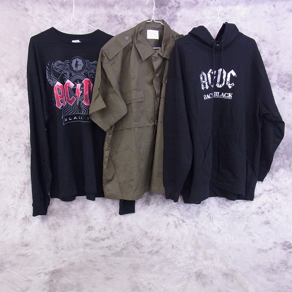 実際に弊社で買取させて頂いたAC/DC BLACK ICE/BACK IN BLACK バンドTシャツ/シャツ/パーカー 3点セット