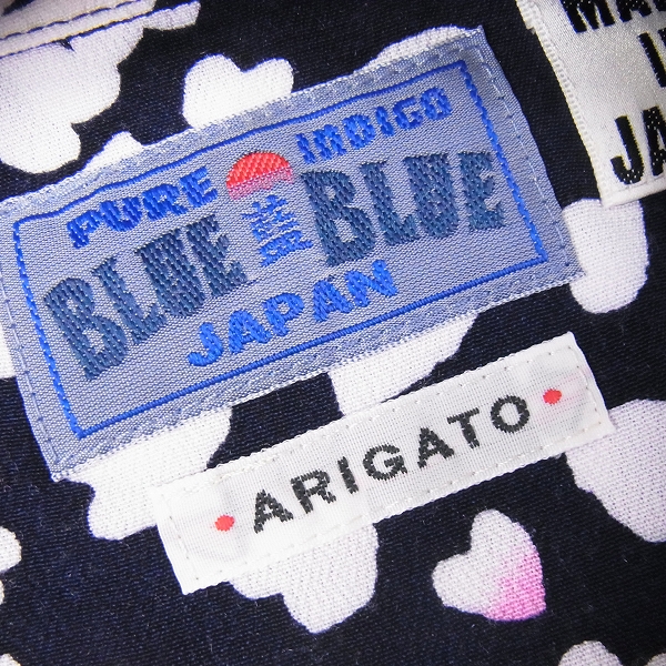 実際に弊社で買取させて頂いたBLUE BLUE/ブルーブルー インディゴ染め 桜柄 レーヨンシャツ/3の画像 2枚目