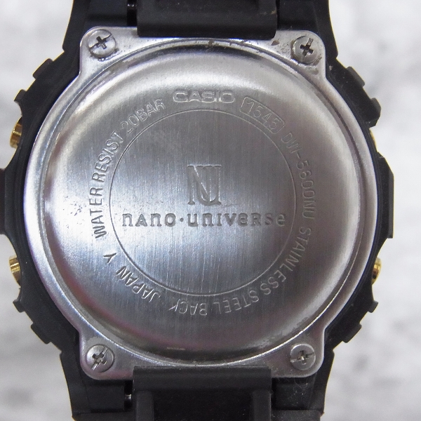 実際に弊社で買取させて頂いたG-SHOCK×nano・universe/G-ショック×ナノユニバース コラボ DW-5600NU-9JR【動作未確認】の画像 4枚目