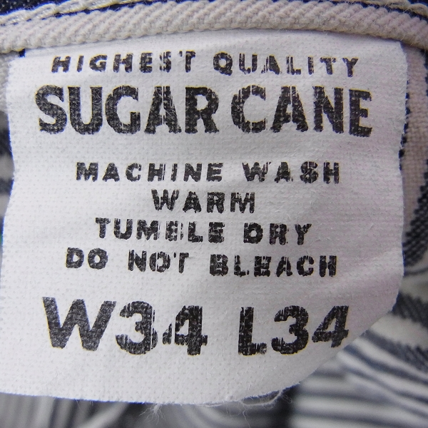 実際に弊社で買取させて頂いたSUGARCANE/シュガーケーン ストライプパンツ W34L34の画像 4枚目