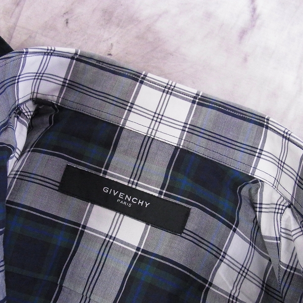 実際に弊社で買取させて頂いたGIVENCHY/ジバンシィ フード付きチェックシャツ 37の画像 3枚目