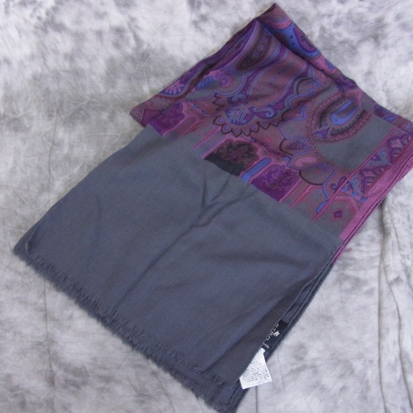 実際に弊社で買取させて頂いたETRO/エトロ シルク混 総柄 大判スカーフの画像 1枚目