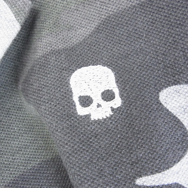 実際に弊社で買取させて頂いた☆HYDROGEN/ハイドロゲン スカル刺繍 カモフラ柄 半袖ポロシャツ/Mの画像 4枚目