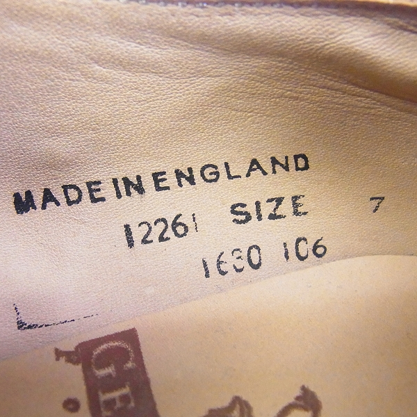 実際に弊社で買取させて頂いたGEORGE COX/ジョージコックス 英国製 ギブソン ラバーソール Ⅵ D RING GIBSON 12261/UK7の画像 5枚目