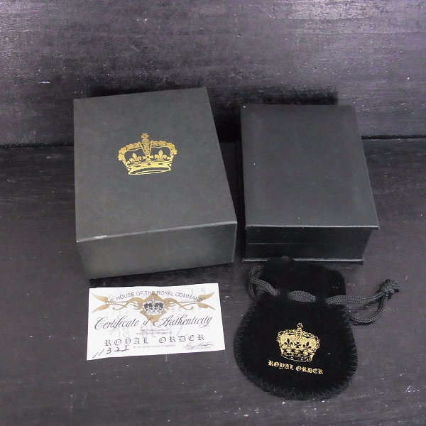 実際に弊社で買取させて頂いた【ギャラ付】ROYAL ORDER/ロイヤルオーダー　SMALL DEMI GOD SQUARE WITH CZ/スモールデミゴッドスクエアペンダント/ブラックCZ SP218-BKの画像 6枚目