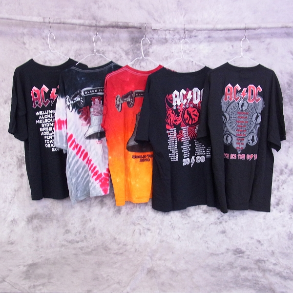 実際に弊社で買取させて頂いたAC/DC BLACK ICE タイダイ他 バンドTシャツ 5点セットの画像 1枚目