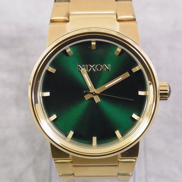 実際に弊社で買取させて頂いたNIXON/ニクソン THE CANNON/キャノン Gold GreenSunray/ゴールド グリーンサンレイ 腕時計/A1601919