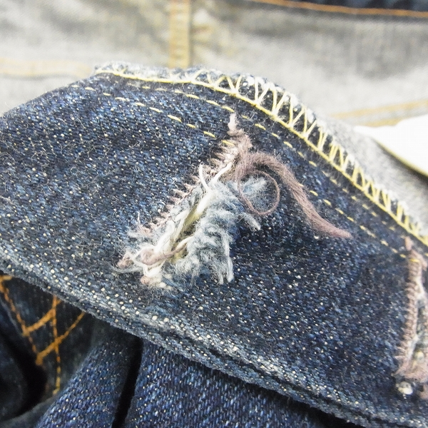 実際に弊社で買取させて頂いたDenime/ドゥニーム 革パッチ ストレート セルビッチデニムパンツ 202/30の画像 6枚目