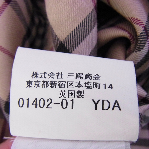 実際に弊社で買取させて頂いたBURBERRY LONDON/バーバリーロンドン 刺繍 チェック柄長袖シャツ/Lの画像 4枚目