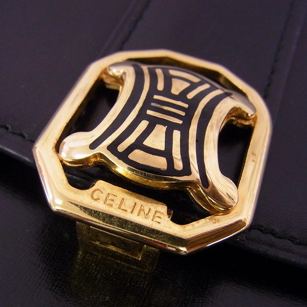 実際に弊社で買取させて頂いたCELINE/セリーヌ カーフレザー ヴィンテージ ショルダーバッグの画像 8枚目