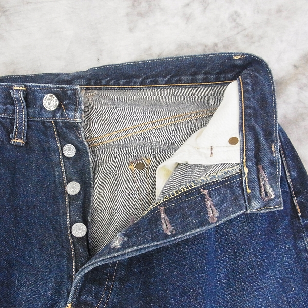 実際に弊社で買取させて頂いたDenime/ドゥニーム 革パッチ ストレート セルビッチデニムパンツ 202/30の画像 4枚目