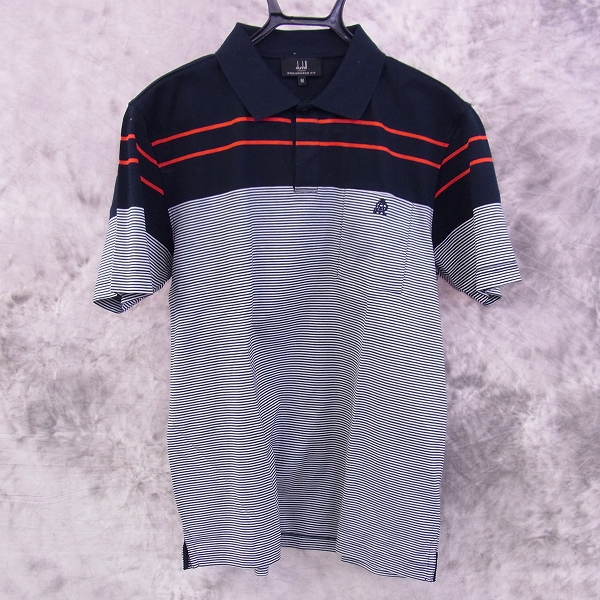 実際に弊社で買取させて頂いた☆Dunhill/ダンヒル ENGINEERED FIT ストレッチボーダーポロシャツ ポイント刺繍/M