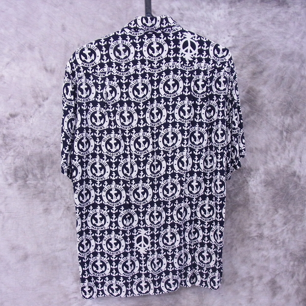 実際に弊社で買取させて頂いたBLUE BLUE/ブルーブルー アンカー柄 アロハシャツ/Lの画像 1枚目