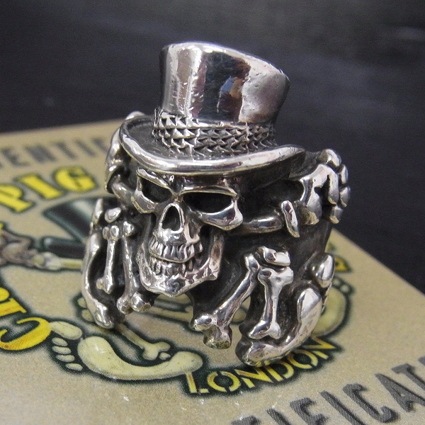 実際に弊社で買取させて頂いた【ギャラ付】CRAZY PIG/クレイジーピッグCP628 CPD Skull Mascot/スカル マスコットリング 17.5号