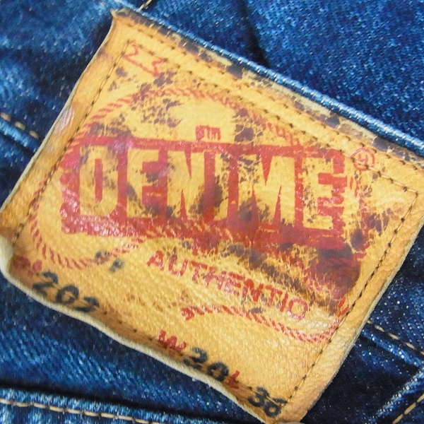 実際に弊社で買取させて頂いたDenime/ドゥニーム 革パッチ ストレート セルビッチデニムパンツ 202/30の画像 2枚目